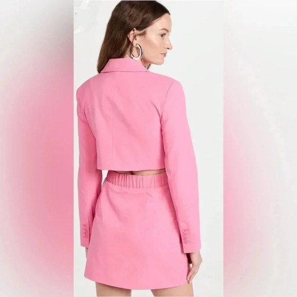 Jonathan Simkhai Kylo Cut Out Tech Blazer Mini Dress Size 6 NWT Taffy Pink - Picture 4 of 16